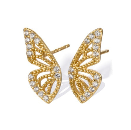 Exaggerated Bohemian Crystal Butterfly Ear Climber | European-Style Electroplated Gold/Silver Statement Feminé Luxé