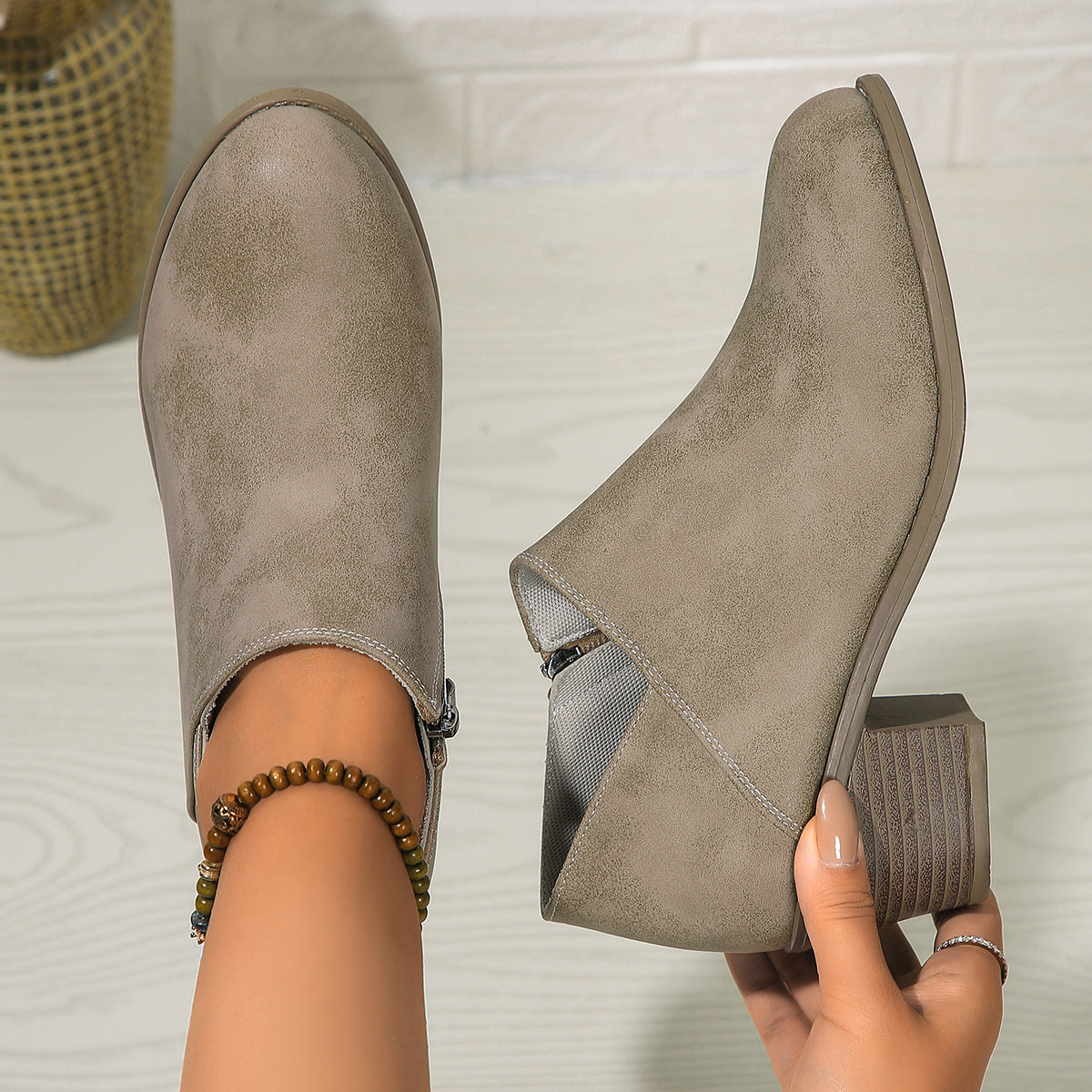 The 'City Stroll' Minimalist Block Heel Ankle Boot Feminé Luxé