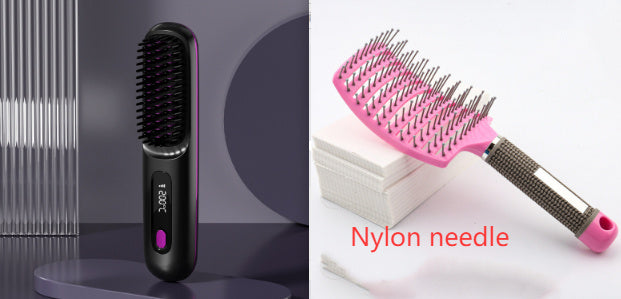 The Voyage Compact: Cordless USB-C Fast-Heat Straightening Brush with LCD Display Feminé Luxé