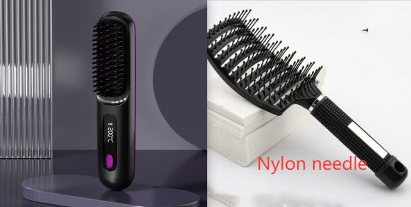 The Voyage Compact: Cordless USB-C Fast-Heat Straightening Brush with LCD Display Feminé Luxé