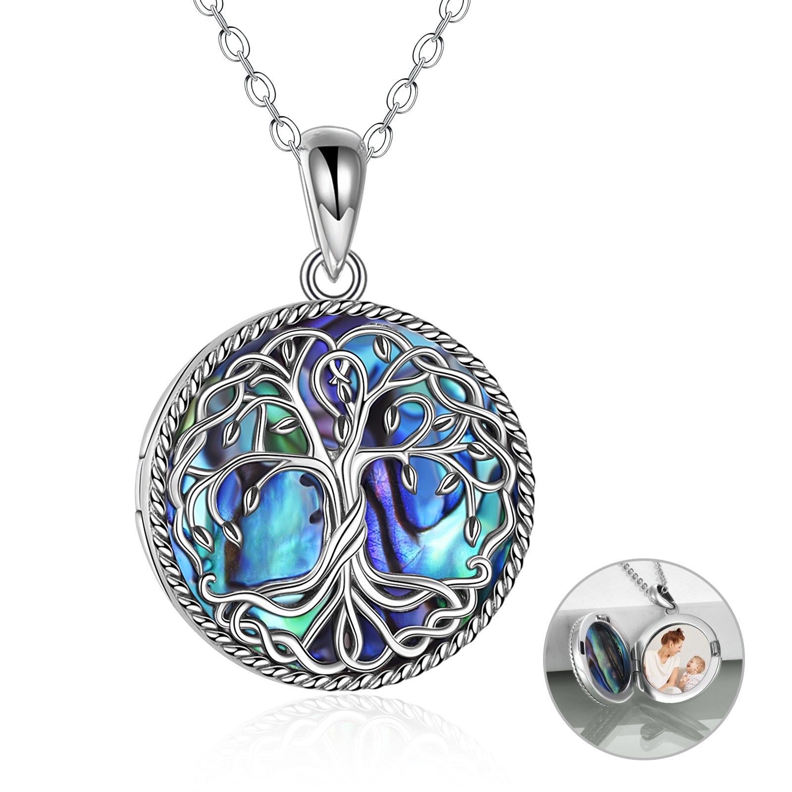 Celtic Tree of Life Abalone Locket Feminé Luxé