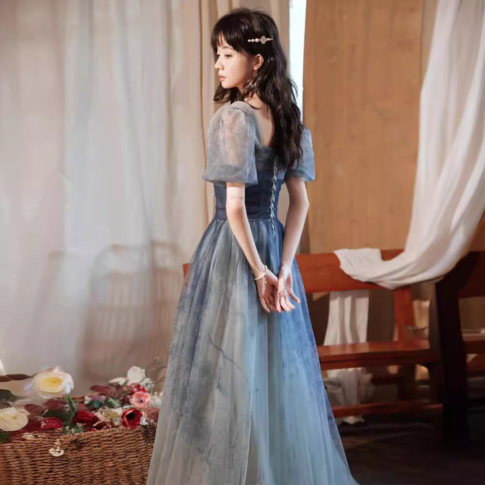 Gradient Blue Off-Shoulder Elegant Evening Gown Feminé Luxé