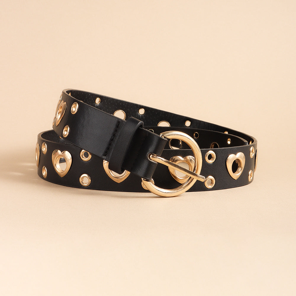 The 'Vandal' Couture Punk Heart Cutout Belt | Electroplated Metal Grommets | High-End Edgy Statement Feminé Luxé