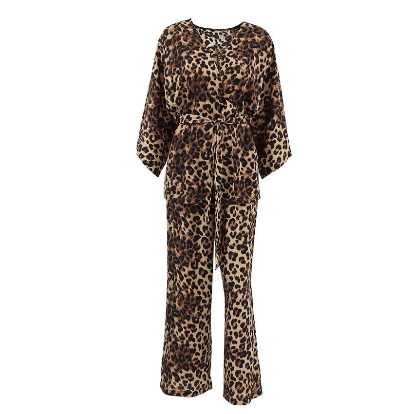 Wild Elegance: The Luxe Leopard Print Pajama Set Feminé Luxé