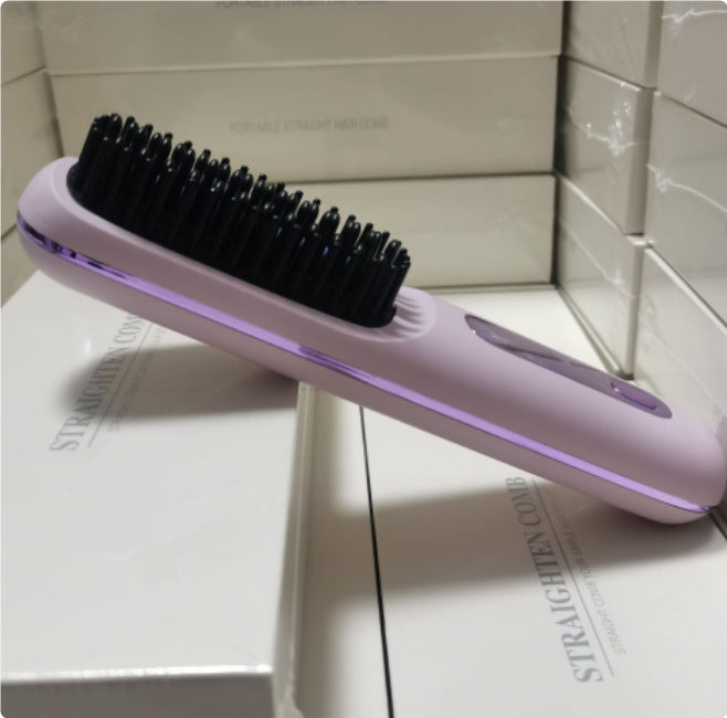 The Voyage Compact: Cordless USB-C Fast-Heat Straightening Brush with LCD Display Feminé Luxé