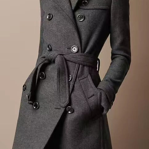 The Burgundy Luxe Wool Coat: Double-Breasted Winter Essential Feminé Luxé
