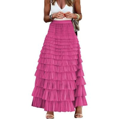 Feminé Luxé Exclusive The Grandeur Tiered Tulle Maxi Skirt for Women | High-Rise & Sculptural Volume Feminé Luxé