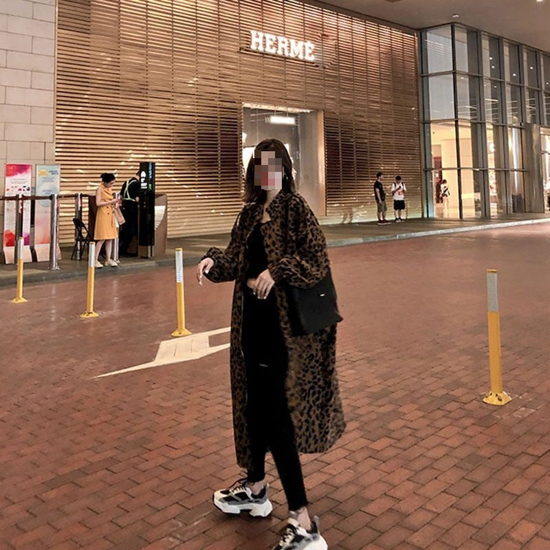 Leopard Print Trench Coat Women's Mid-length Feminé Luxé Exclusive Feminé Luxé