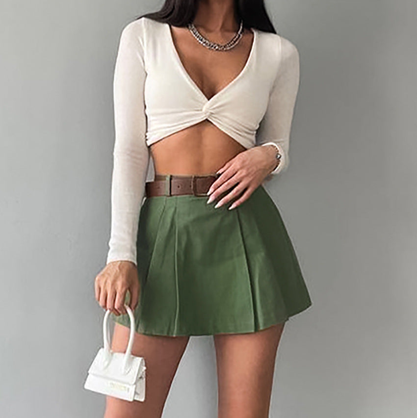 The Effortless Riviera Ruffle Mini Skort | Shirred High-Waist Vacation Luxe Feminé Luxé