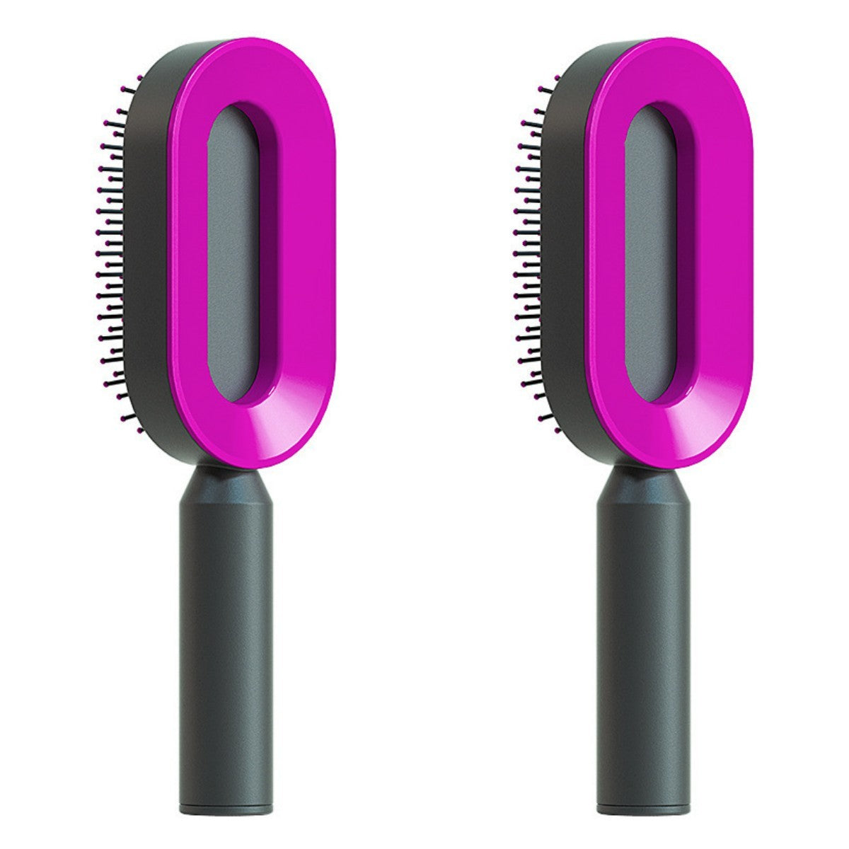 The Serenity Glide: One-Key Self-Cleaning Detangler & Scalp Massager Brush Feminé Luxé