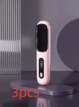 The Voyage Compact: Cordless USB-C Fast-Heat Straightening Brush with LCD Display Feminé Luxé