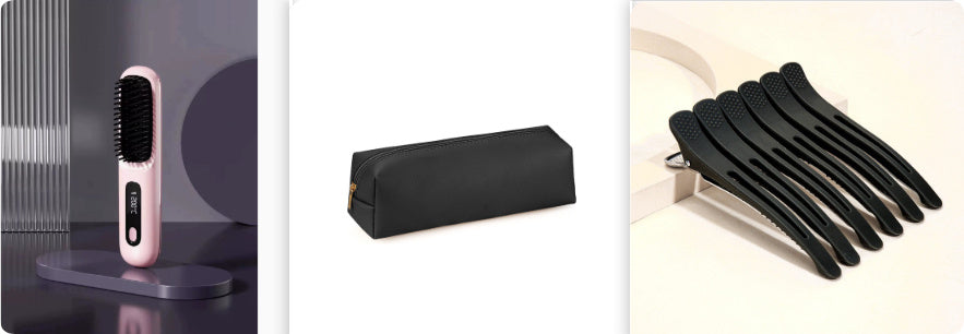 The Voyage Compact: Cordless USB-C Fast-Heat Straightening Brush with LCD Display Feminé Luxé