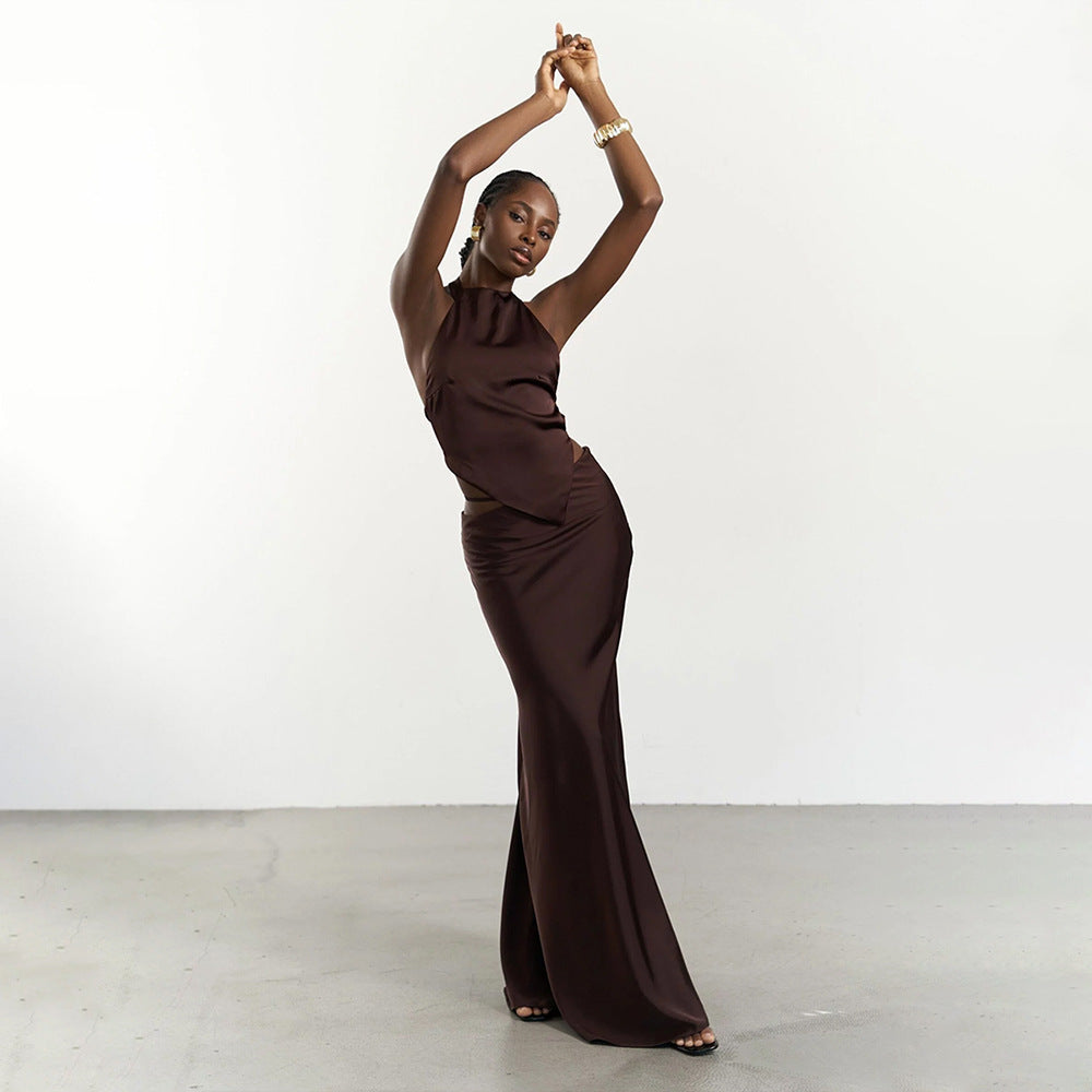 White Cut-Out Maxi Dress — Sculpted Minimal Bodycon Elegance Feminé Luxé