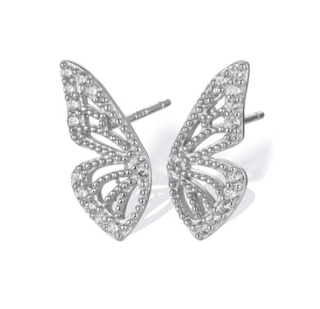 Exaggerated Bohemian Crystal Butterfly Ear Climber | European-Style Electroplated Gold/Silver Statement Feminé Luxé