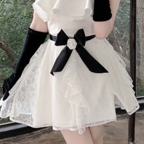 Bow Accent Bustier Mini Dress Feminé Luxé