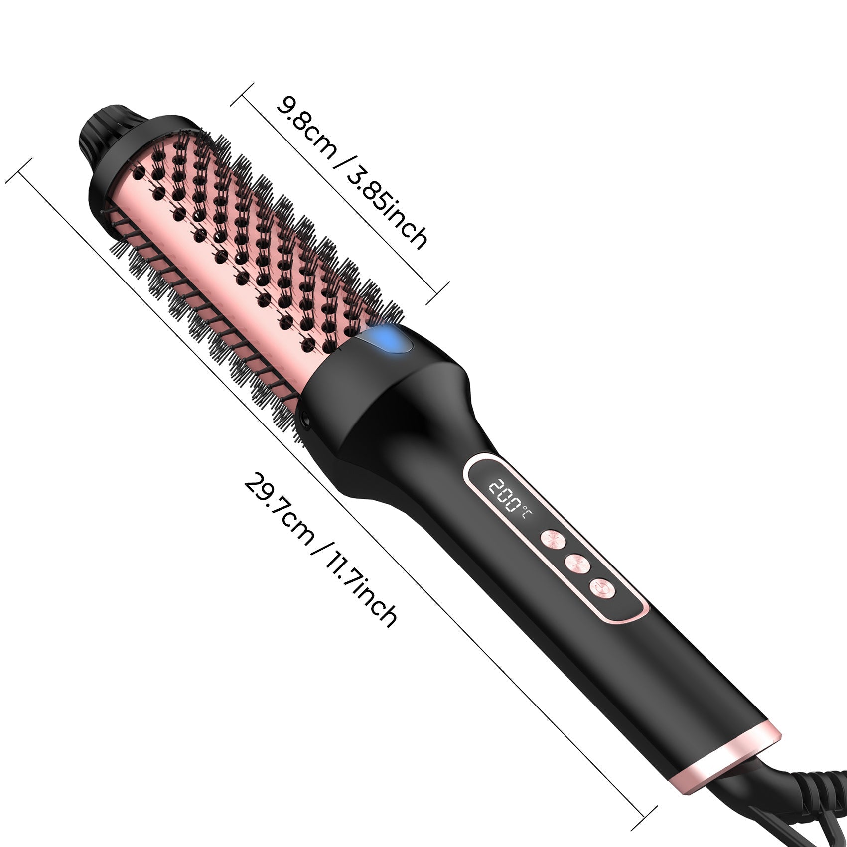 The Triple Luxe Styler: 3-in-1 Dual PTC Heat Pro-Volume Curling & Flat Iron Brush Feminé Luxé