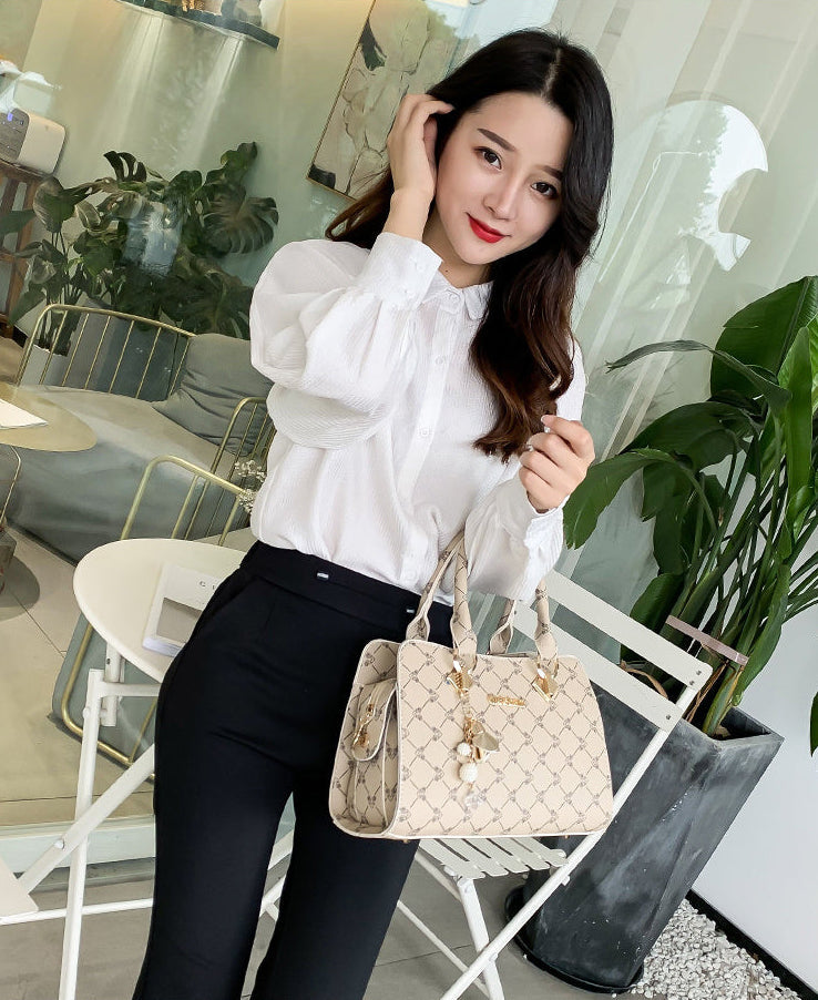 The Signature Geo-Print Luxury Convertible Tote – Designer Top-Handle Messenger Bag Feminé Luxé