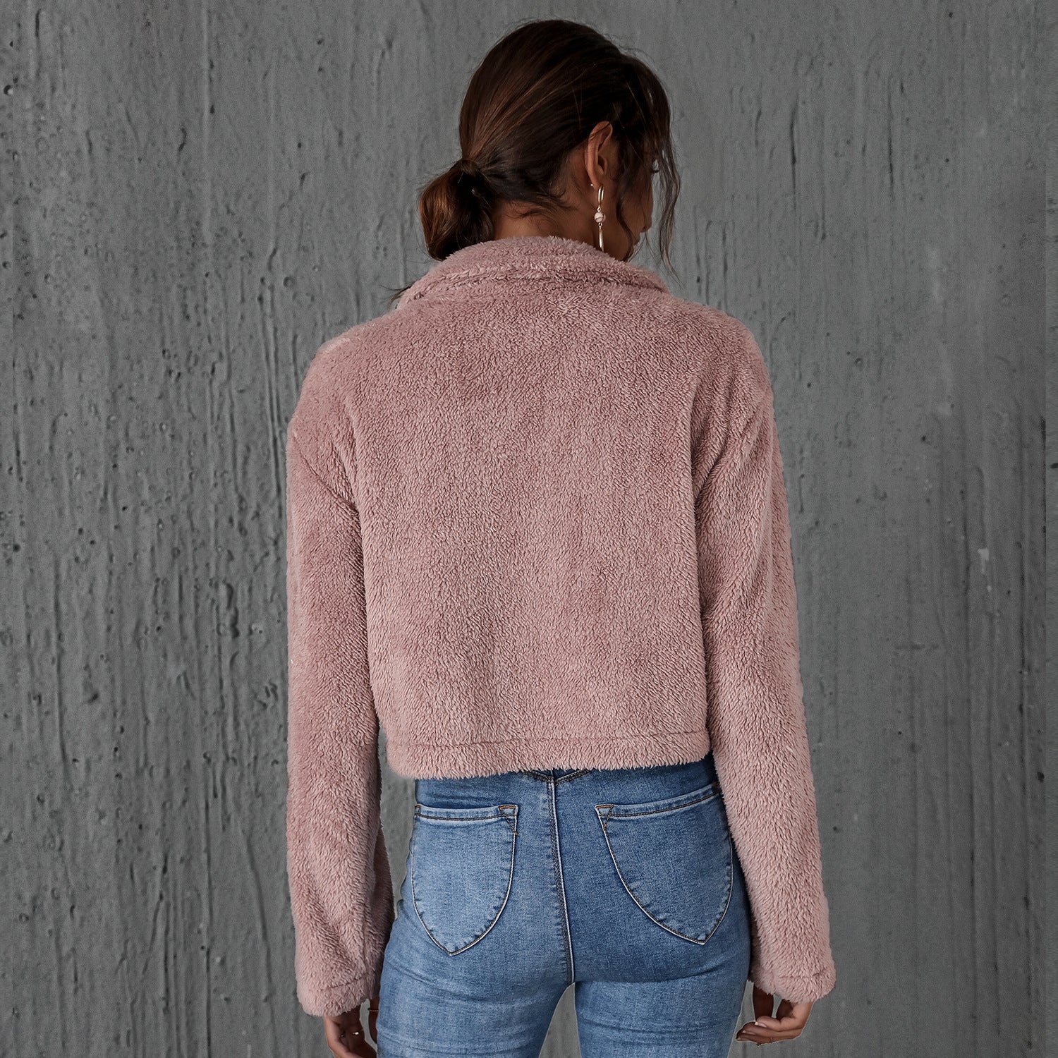 Ultra-Warm Faux Fur Plush Cropped Winter Jacket Feminé Luxé