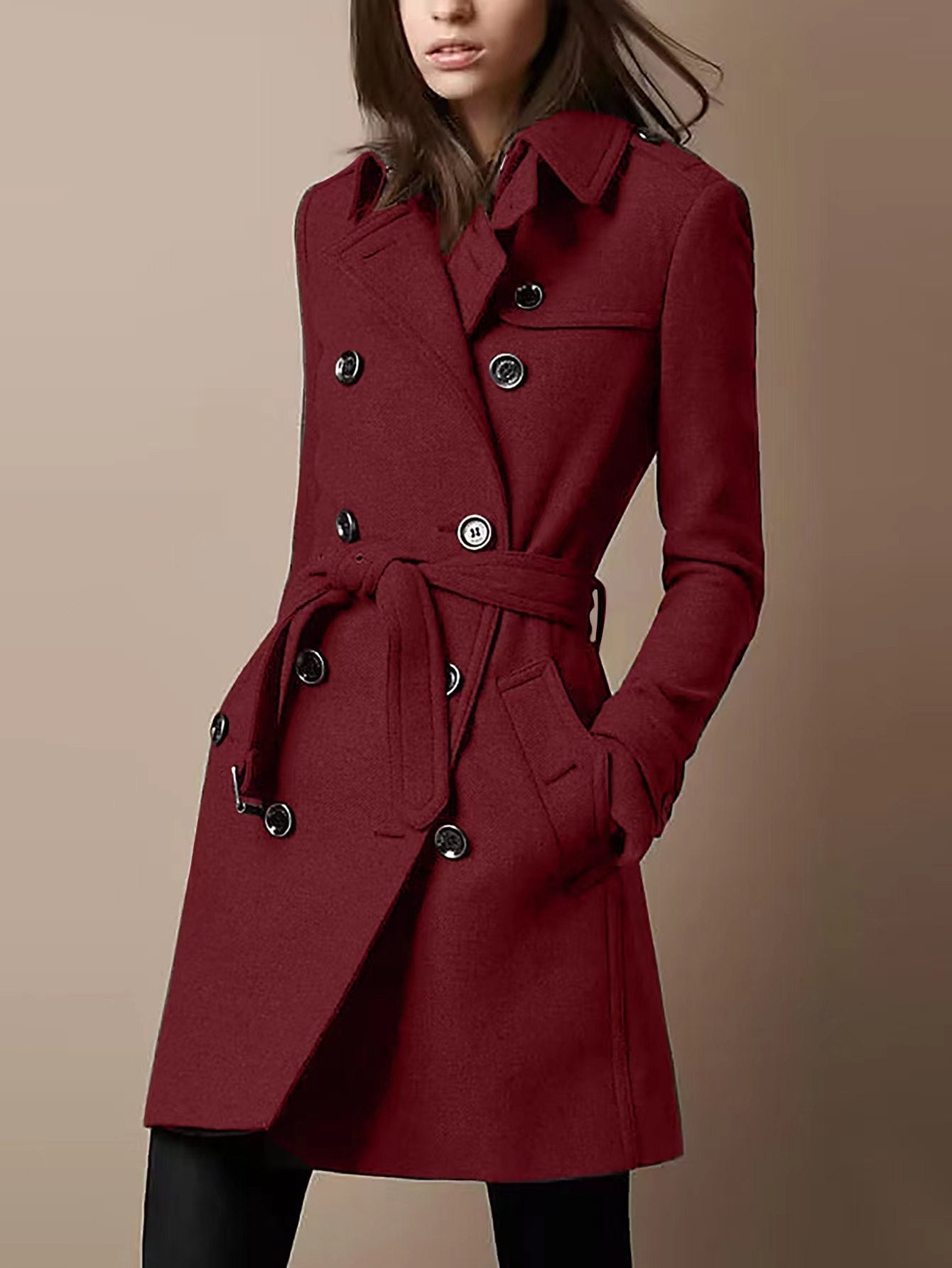 The Burgundy Luxe Wool Coat: Double-Breasted Winter Essential Feminé Luxé