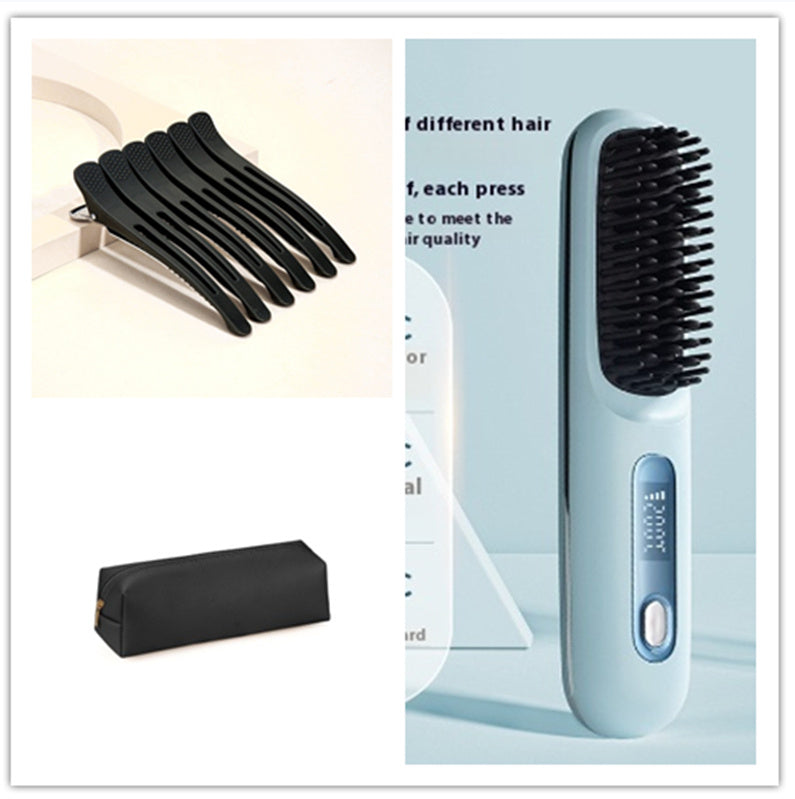 The Voyage Compact: Cordless USB-C Fast-Heat Straightening Brush with LCD Display Feminé Luxé