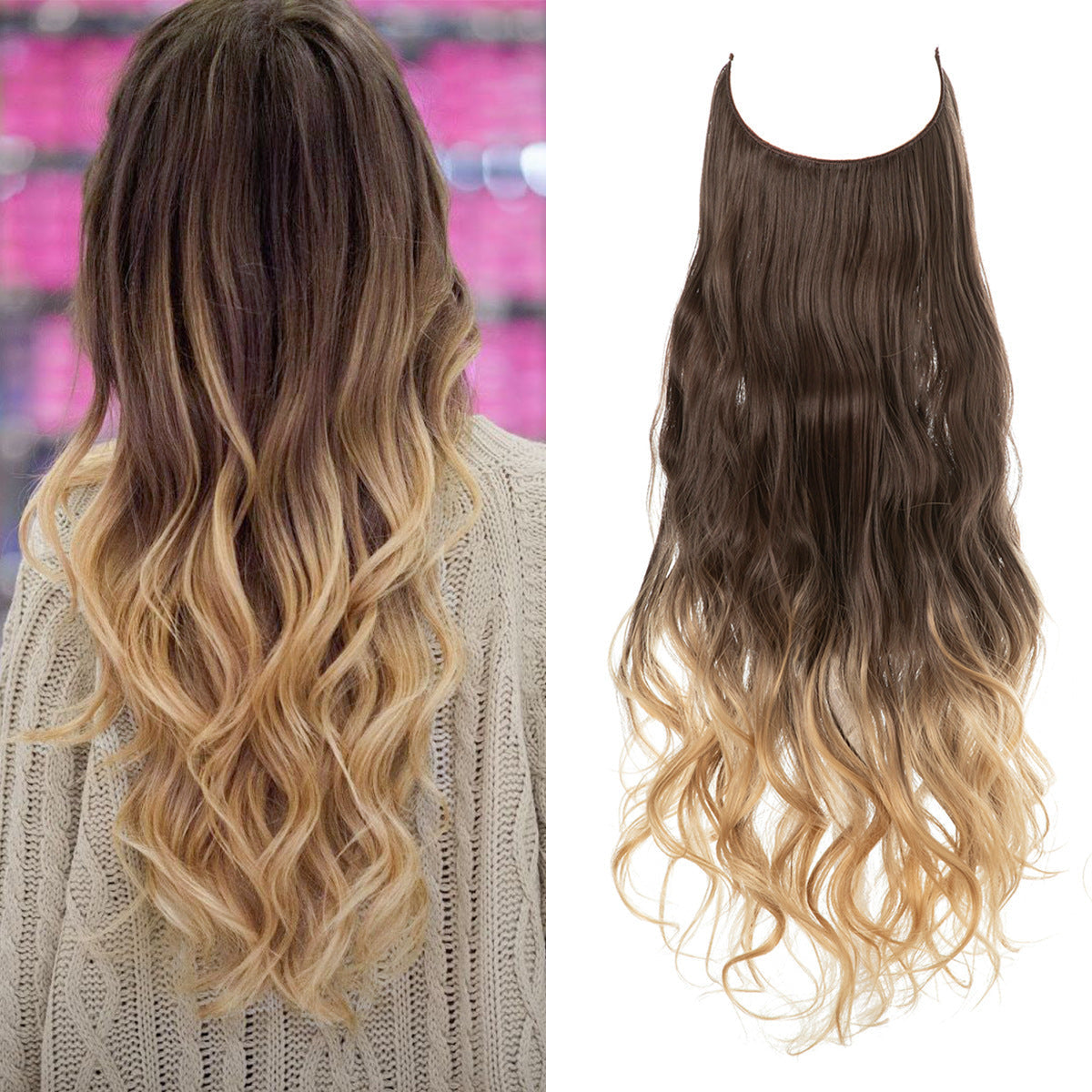 Invisible Wire Deluxe Ombre Wave Extension – Effortless Boho Chic Volume Feminé Luxé