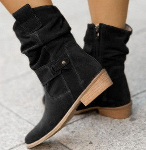 The 'Desert Dusk' Suede Western Mid-Calf Boot Feminé Luxé