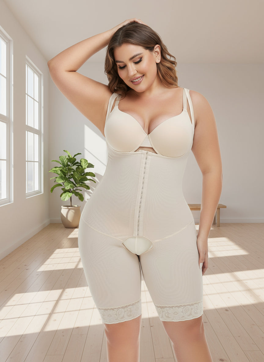 Postpartum & Plus Size Full Body Girdle Corset - High Compression Shapewear Feminé Luxé