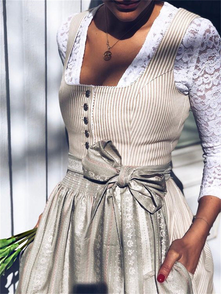 Mint Bowknot French Midi Dress Feminé Luxé