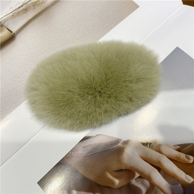The Cloud Comfort Claw: Luxe Faux Rex Rabbit Fur Hair Grip - Oversized Plush Statement Clip for Winter Elegance Feminé Luxé
