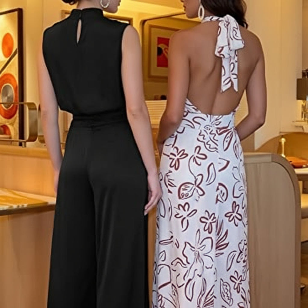 The Riviera Halter Crop Top & Wide-Leg Trousers Set | Summer Luxe Co-Ord Feminé Luxé