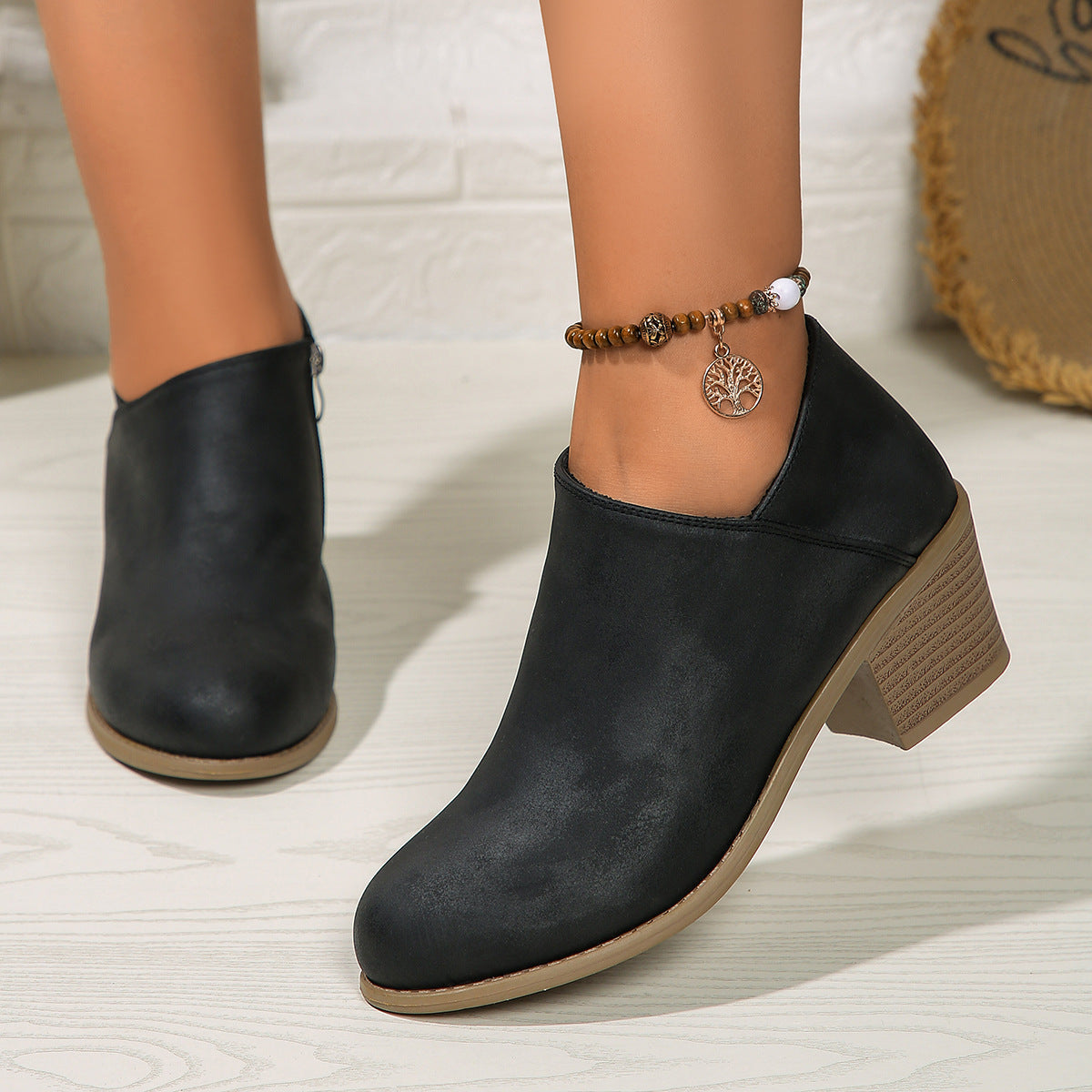 The 'City Stroll' Minimalist Block Heel Ankle Boot Feminé Luxé