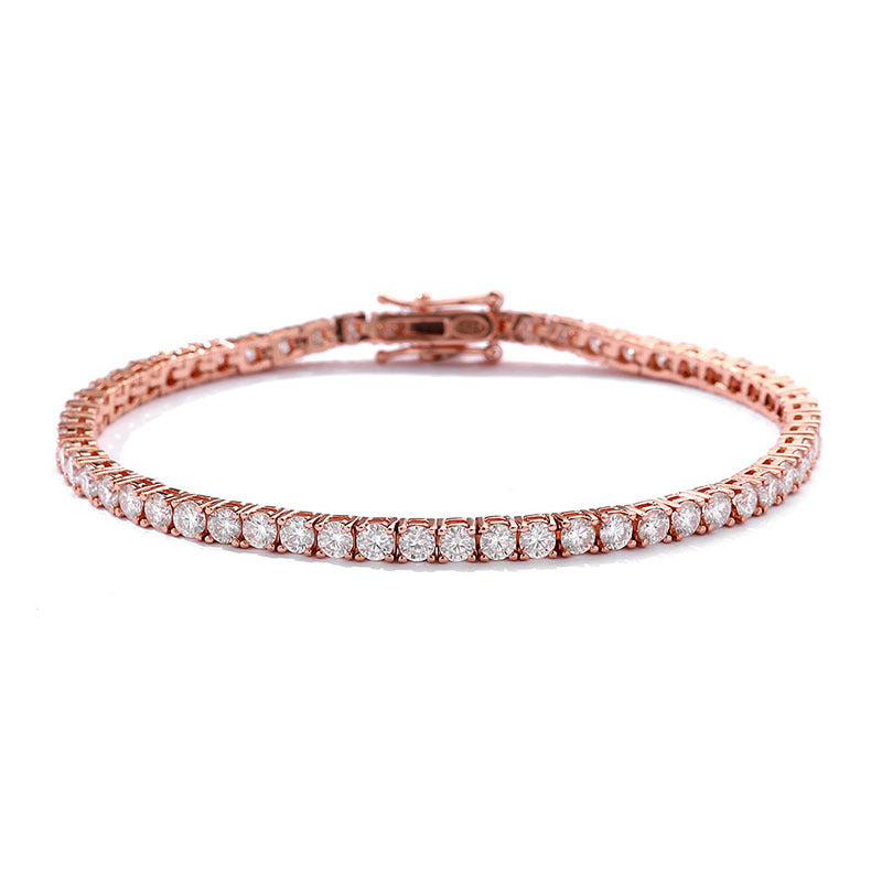 Brilliant 10-Point Moissanite Tennis Bracelet – S925 Sterling Silver Plated in Gold Feminé Luxé Exclusive Feminé Luxé