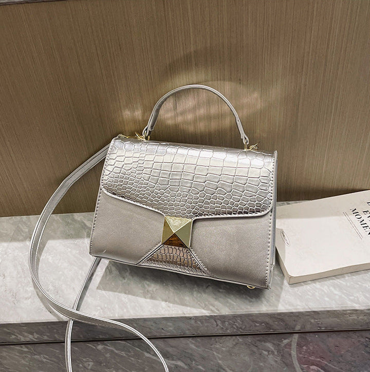 The Emerald Elegance: Premium Croc-Embossed PU Leather Mini Satchel | Day-to-Evening Shoulder Bag Feminé Luxé