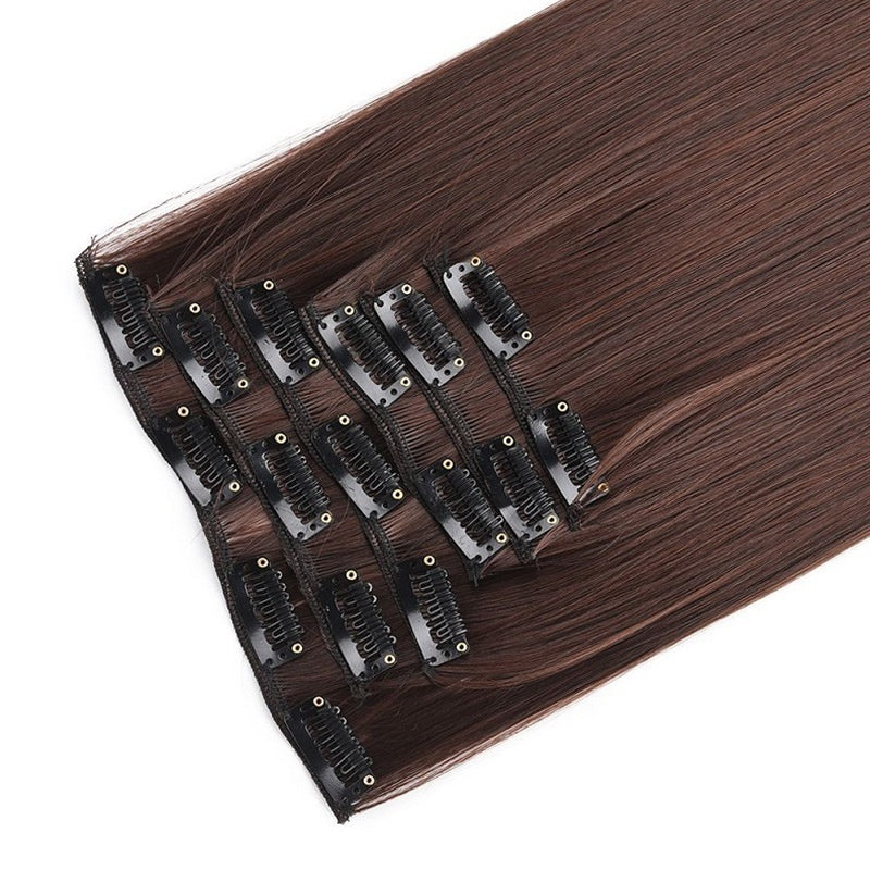 24" Signature 6-Piece Clip-In Hair Extensions Set – Maximum Volume & Silk Finish Feminé Luxé
