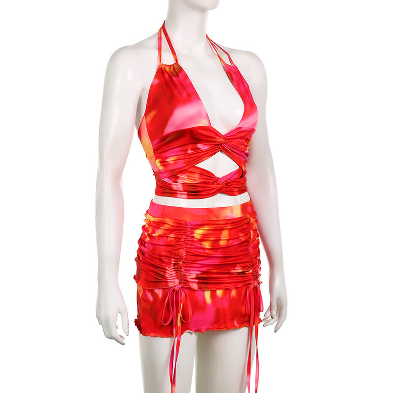 Lumière Mini Slip Dress: Diamond Halter-Neck Intimate Feminé Luxé