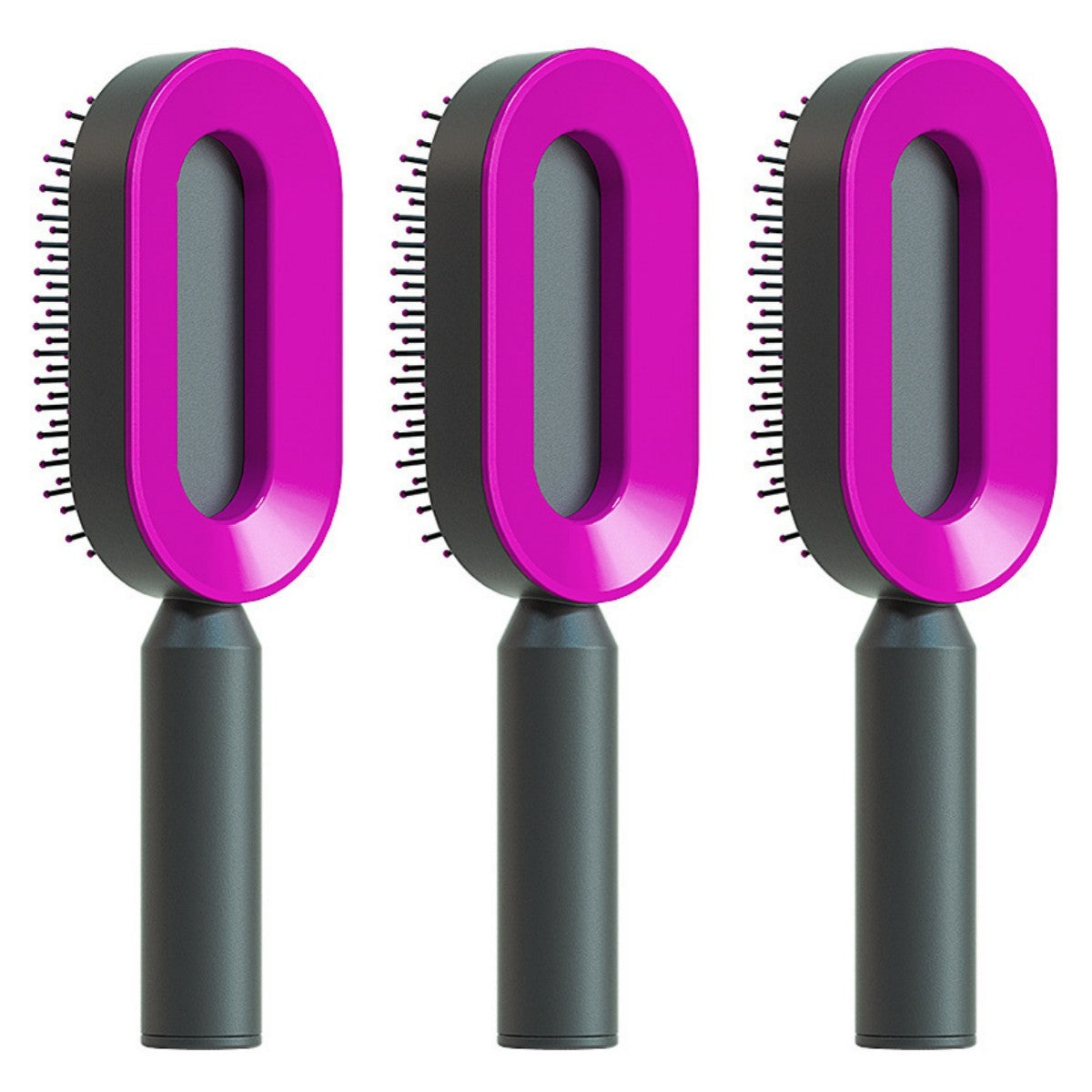 The Serenity Glide: One-Key Self-Cleaning Detangler & Scalp Massager Brush Feminé Luxé