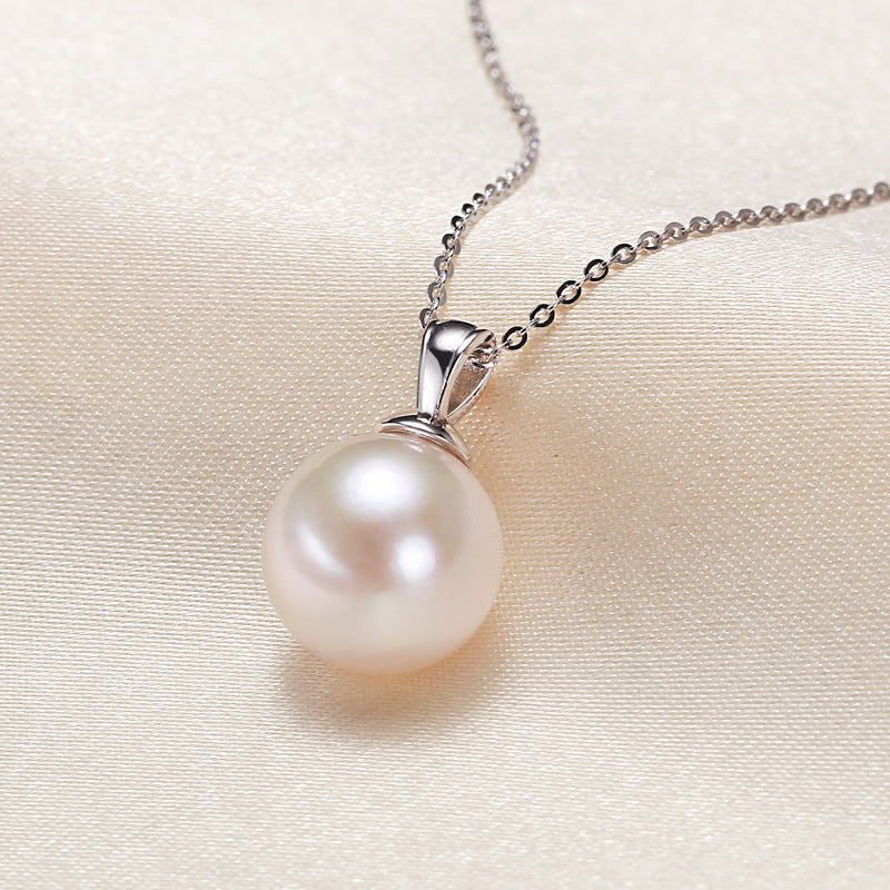 Elegant S925 Sterling Silver Single Edison Freshwater Pearl Pendant Necklace Feminé Luxé
