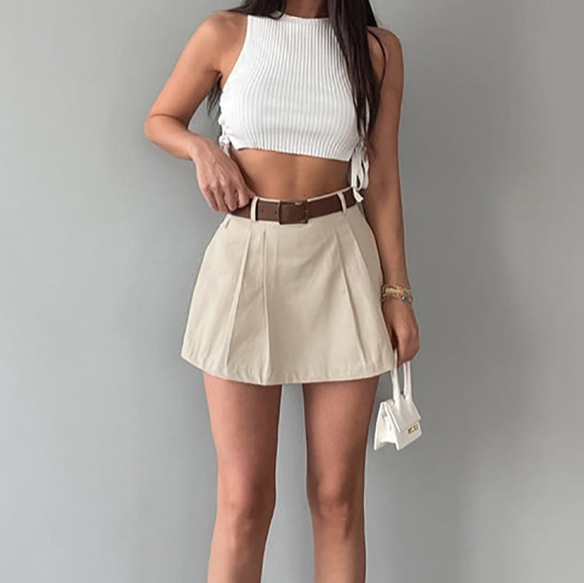 The Effortless Riviera Ruffle Mini Skort | Shirred High-Waist Vacation Luxe Feminé Luxé