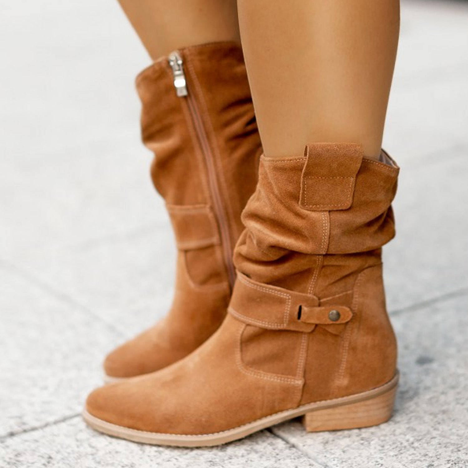 The 'Desert Dusk' Suede Western Mid-Calf Boot Feminé Luxé