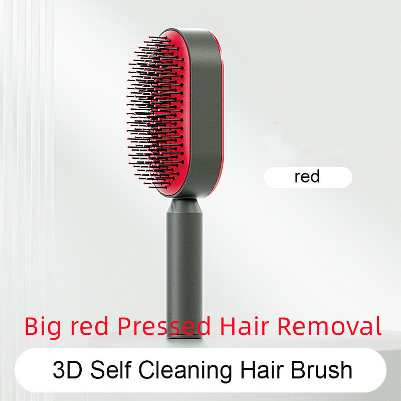 The Serenity Glide: One-Key Self-Cleaning Detangler & Scalp Massager Brush Feminé Luxé