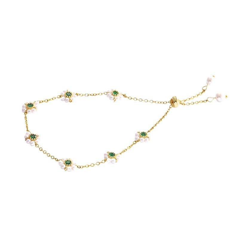 Pearl Flowers Bracelet All-match Fashion Adjustable Chain Bracelet Feminé Luxé