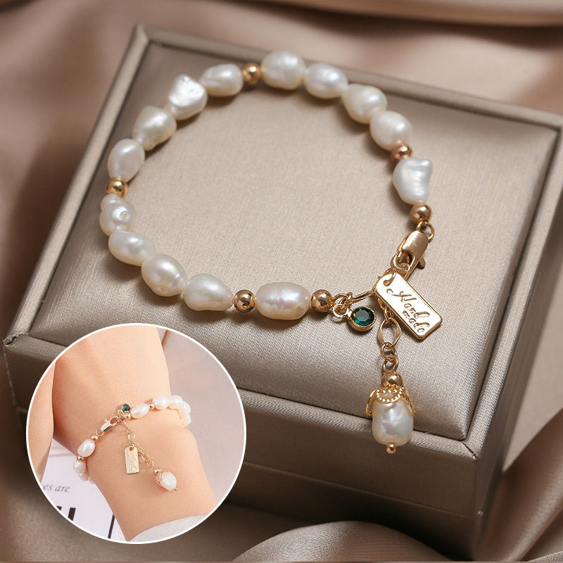Luminous Charm: The Sedef & Zircon Bracelet Feminé Luxé