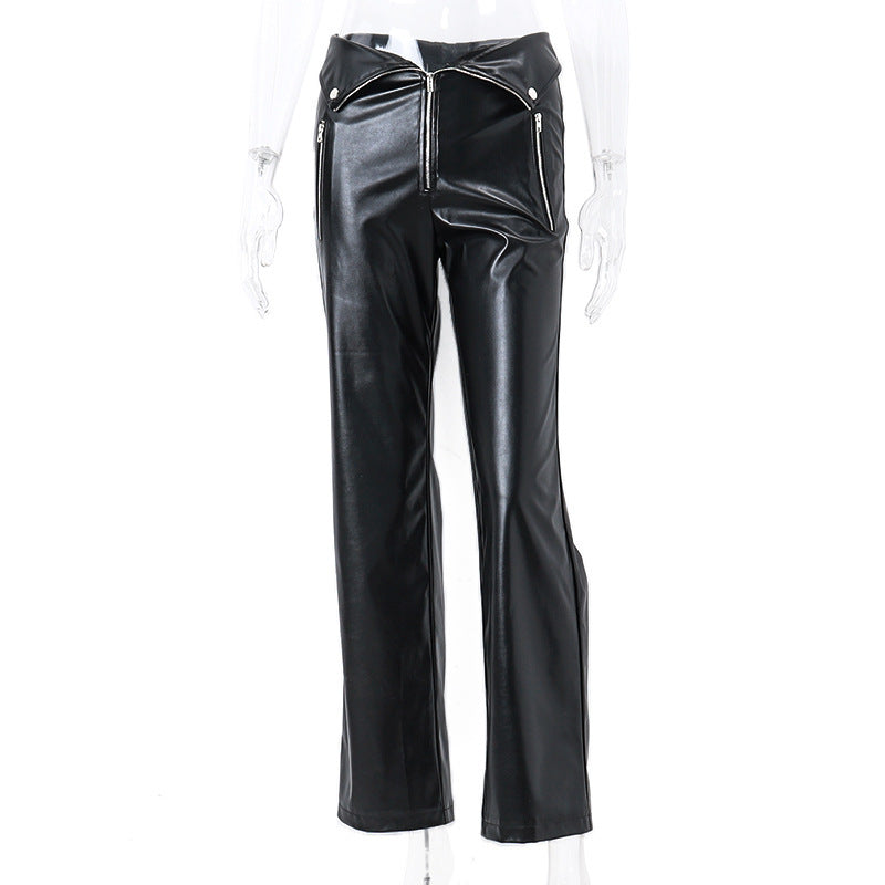 The 'Effortless Edge' High-Waist Wide-Leg Faux Leather Trousers Feminé Luxé Exclusive Feminé Luxé