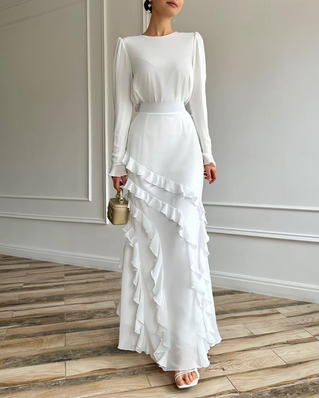 The Flutter Luxe: High-Neck Ruffle Two-Piece Set Feminé Luxé