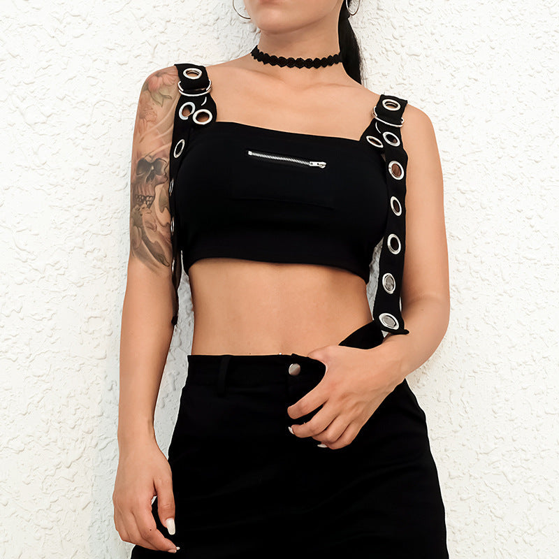 Rebel Studded Crop Bustier Top Feminé Luxé