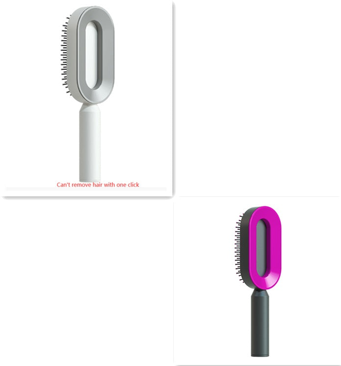 The Serenity Glide: One-Key Self-Cleaning Detangler & Scalp Massager Brush Feminé Luxé