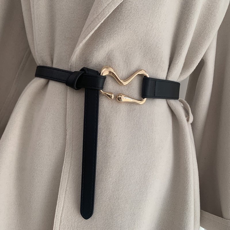 The 'Atelier' Thin Cinch Belt | Chic Suit Knot Decoration | Vegan Leather Waist Tamer Feminé Luxé