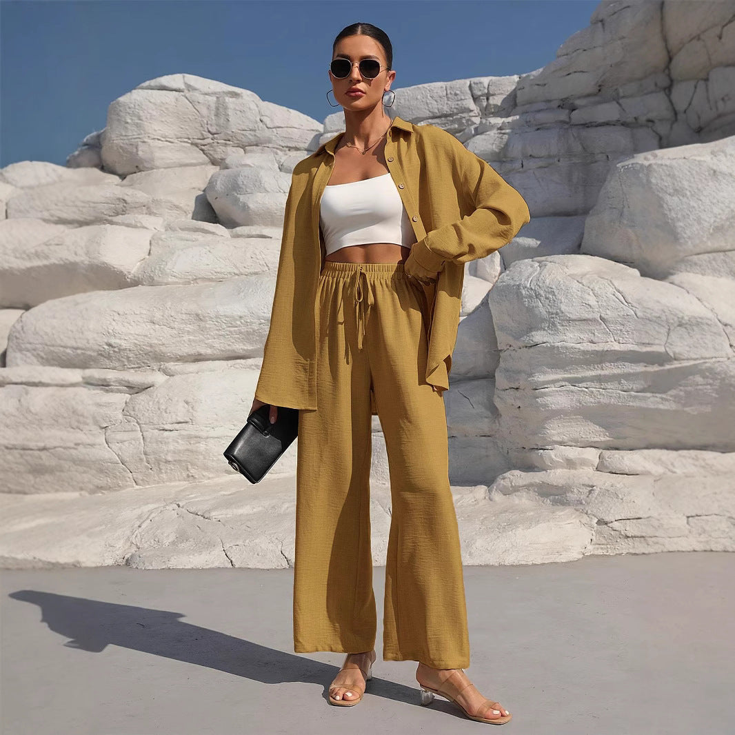 Luxury Lounge Co-ord: High-End Knit Cardigan & Wide-Leg Pants Set Feminé Luxé