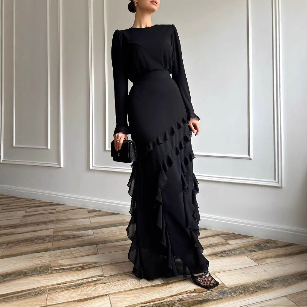 The Flutter Luxe: High-Neck Ruffle Two-Piece Set Feminé Luxé