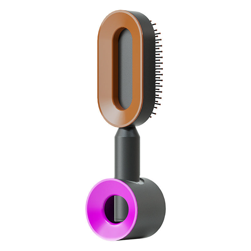 The Serenity Glide: One-Key Self-Cleaning Detangler & Scalp Massager Brush Feminé Luxé